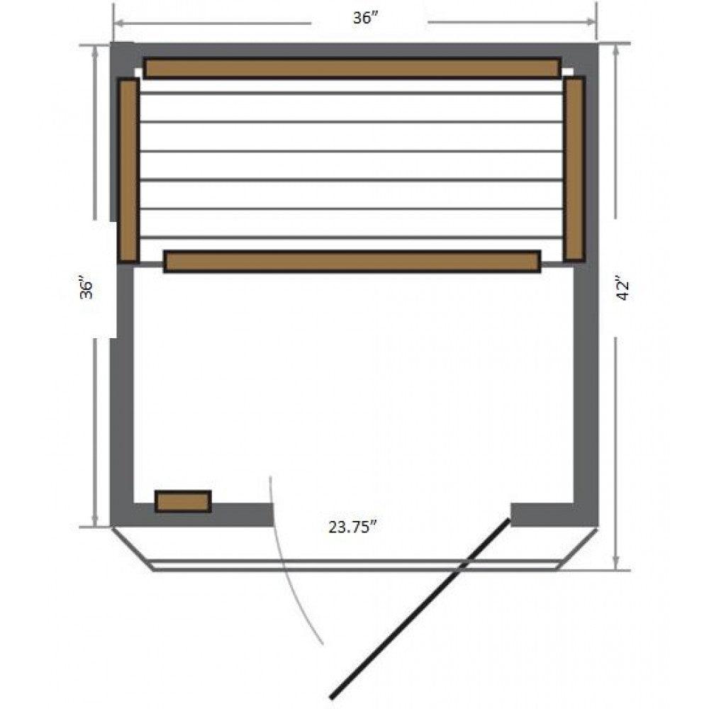 SunRay Saunas Sierra 2-Person Indoor Infrared Sauna