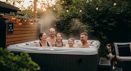 hot tub family backyard