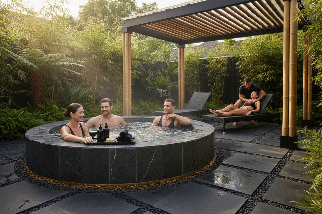 outdoor spa, backyard wellness, relaxation
