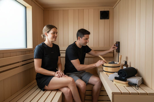 modern home sauna, sauna solutions, people interacting
