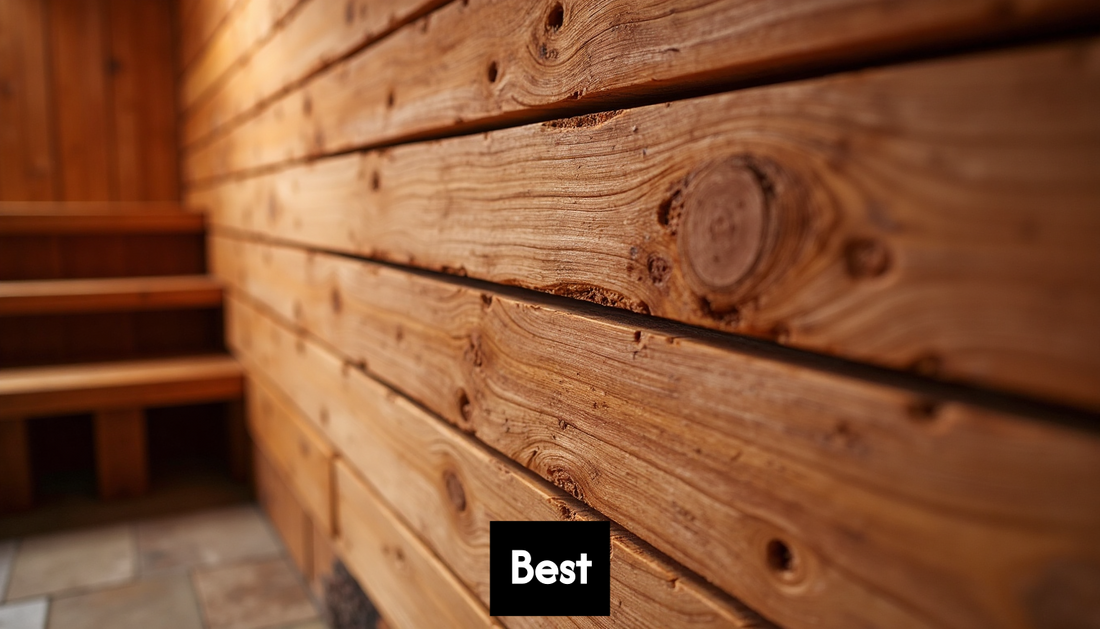 Close up of Western Red Cedar wood planks