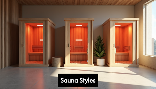 Comparison of different sauna styles in a modern setting.