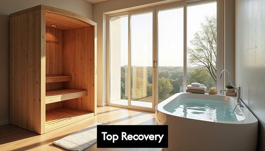 Modern home sauna and cold plunge setup