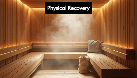 Modern wood sauna interior with warm lighting