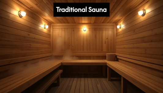 Interior of a traditional sauna
