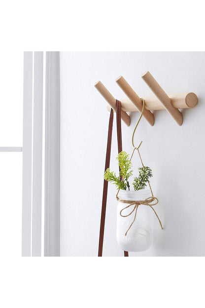 Wood Coat Rack Modern Wooden Hooks Robe Racks for Bedroom Bathroom and Sauna