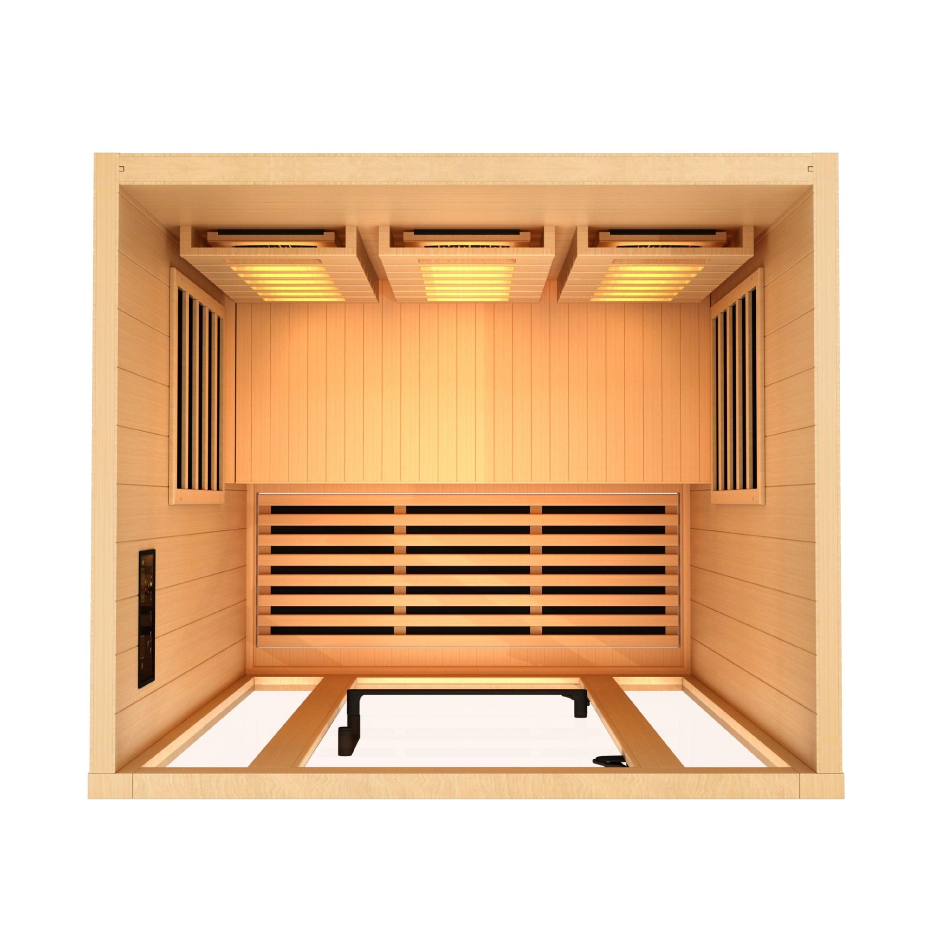 Golden Designs 2-Person Full Spectrum PureTech Near Zero EMF FAR Infrared Sauna with Himalayan Salt Bar