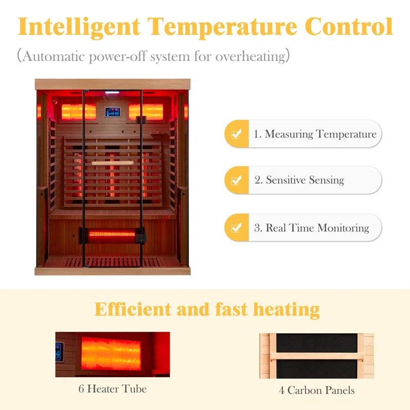 Portable FAR Infrared Sauna for 2-3 Persons in Hemlock Wood