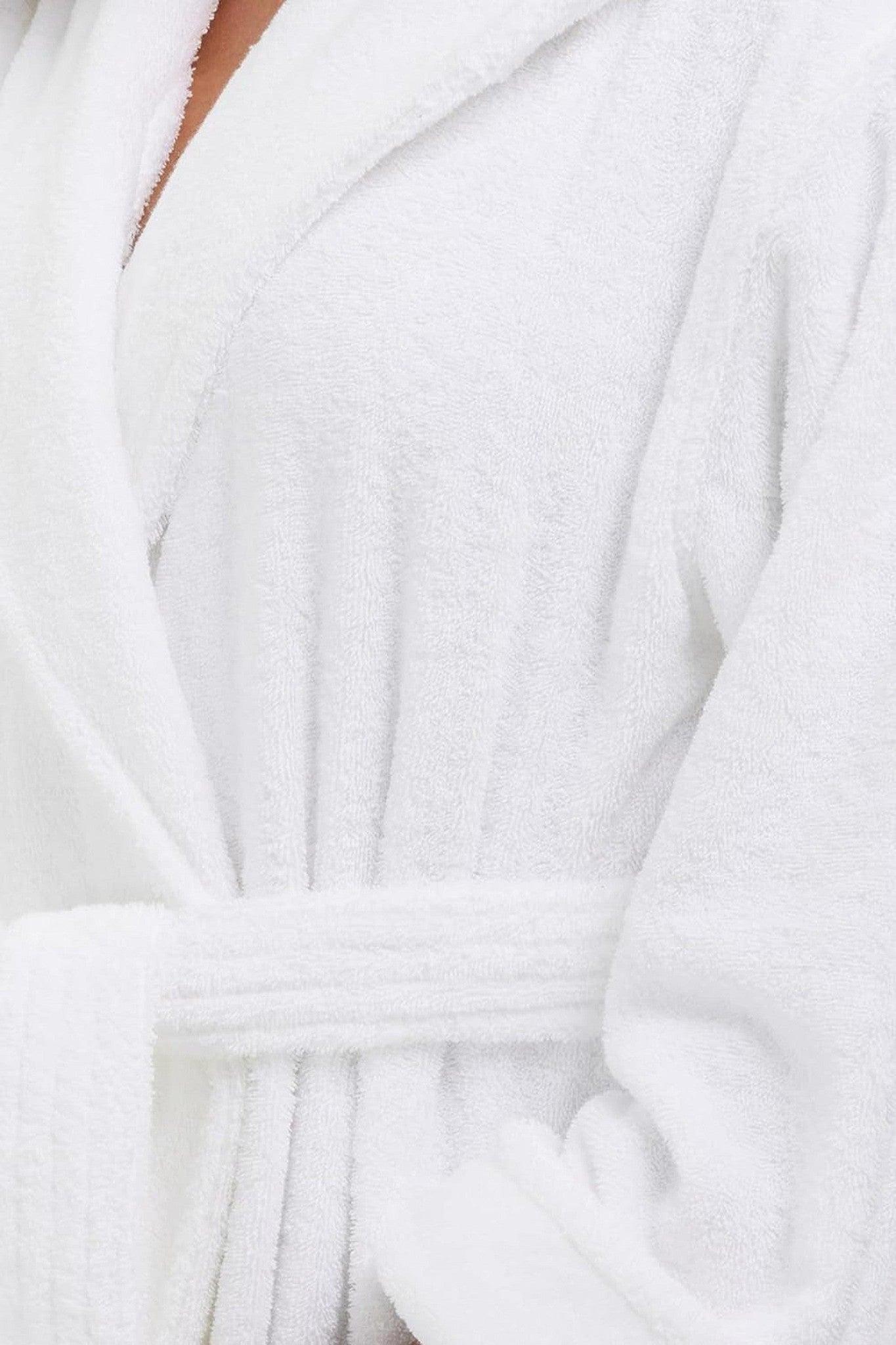 Hooded Unisex Terry Bathrobe - 100% Lux Combed Cotton 16 Oz. Loop Terry Robe