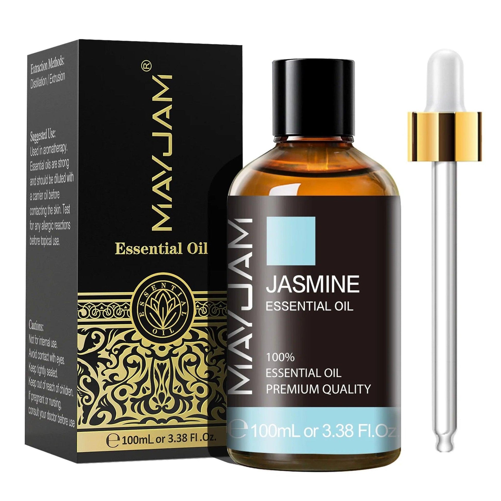 Pure Jasmine Essential Oil 100ML (3.38FL.OZ) - Aromatherapy Oil Home Steam and Sauna Use