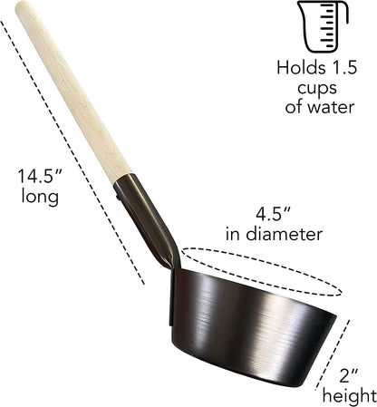 Premium Aluminum Sauna Bucket with Long Handle Ladle - Ideal Accessories for Home Sauna