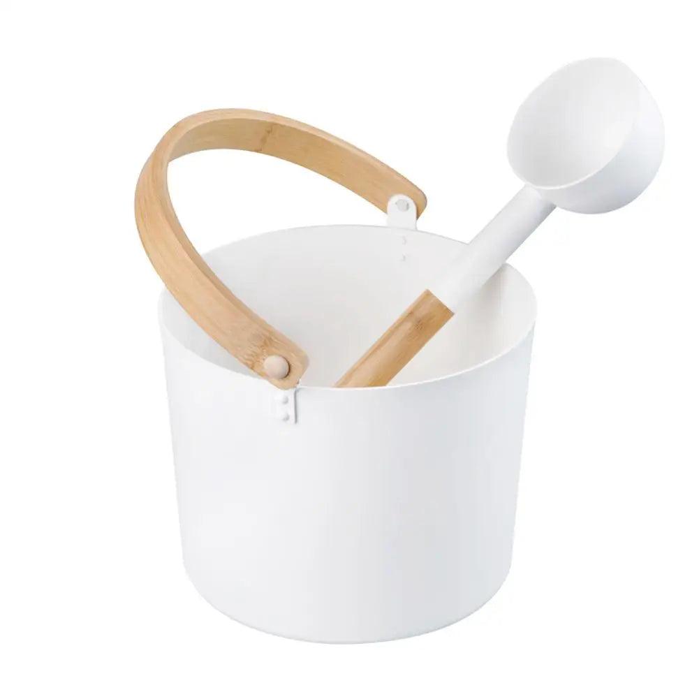 Aluminum 7L Sauna Bucket with Long Handle Spoon Set