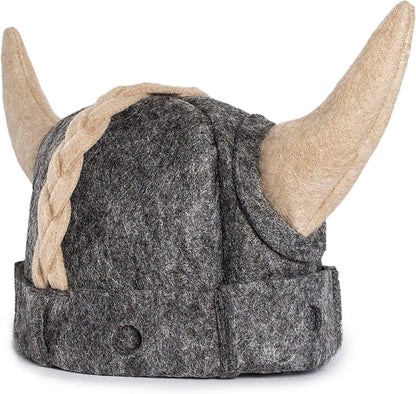 Viking Sauna Hat for Men - Gray Finnish Style Sauna Hat