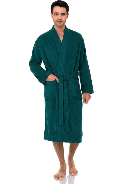 Mens Robe, Kimono Terry Cloth Bathrobe, Cotton Bath Robe for Men Small-Medium