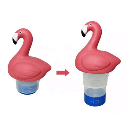 Solar Flamingo Chlorine Floater with Light Chlorine Tablet Floater Flamingo Floating Chlorinator for Purify Swimming Pool Water