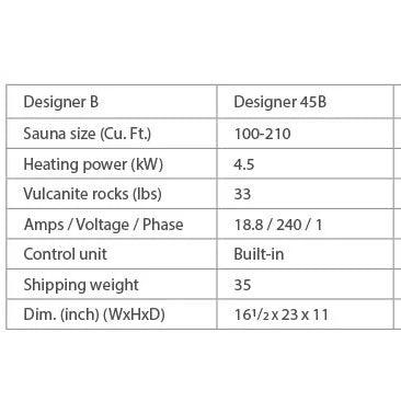 Finnleo Designer-B 4.5KW Sauna Heater with Rocks