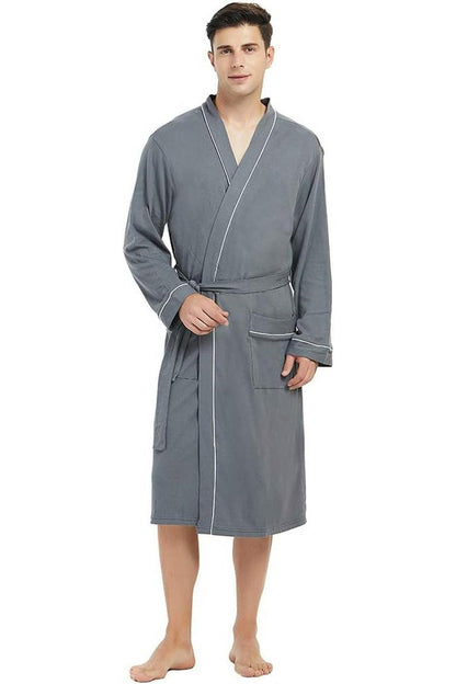 Men's 100% Cotton Robe Lightweight Knit Bathrobe