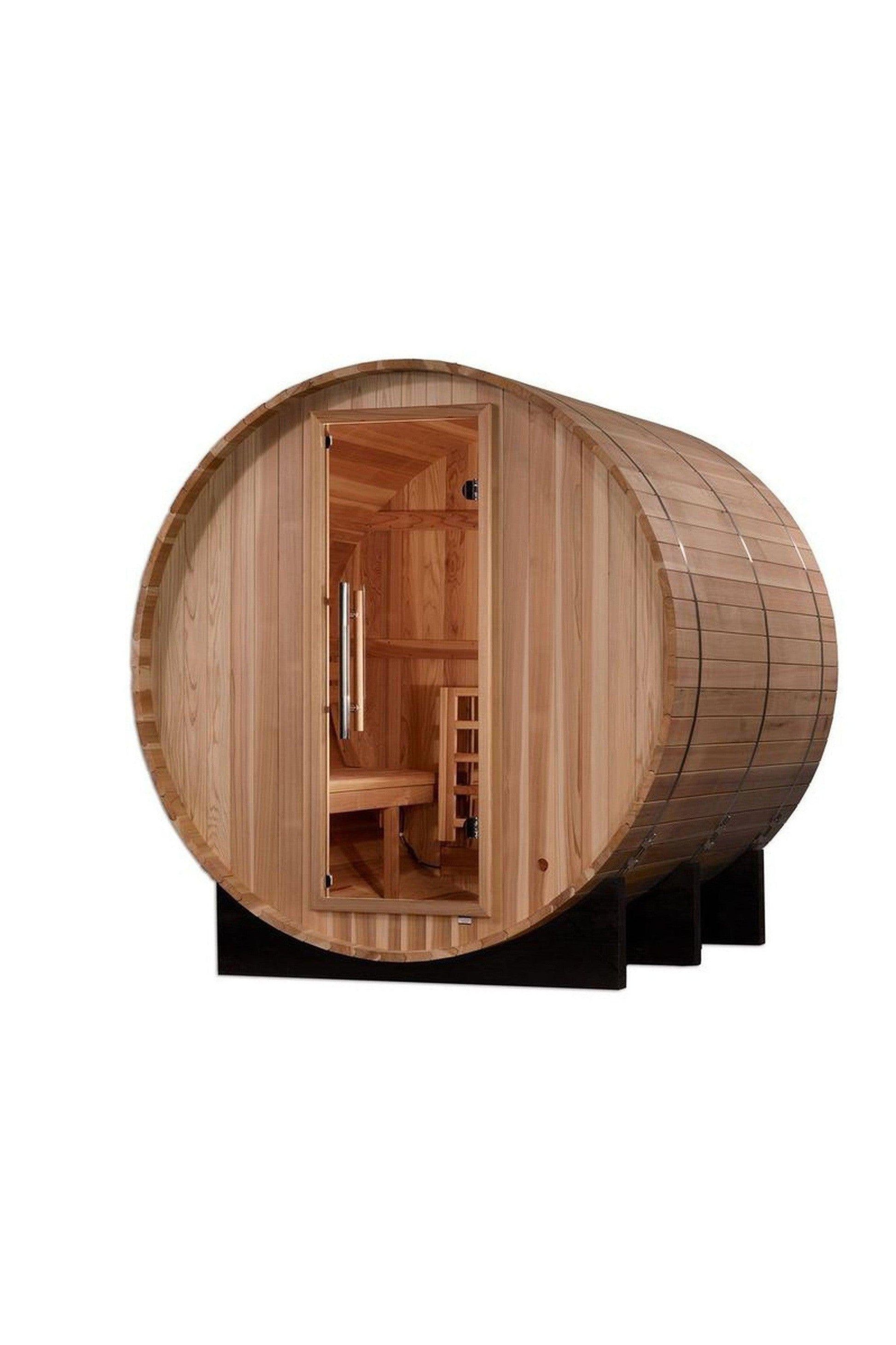 Golden Designs "Arosa" 4 Person Barrel Traditional Sauna - Pacific Cedar