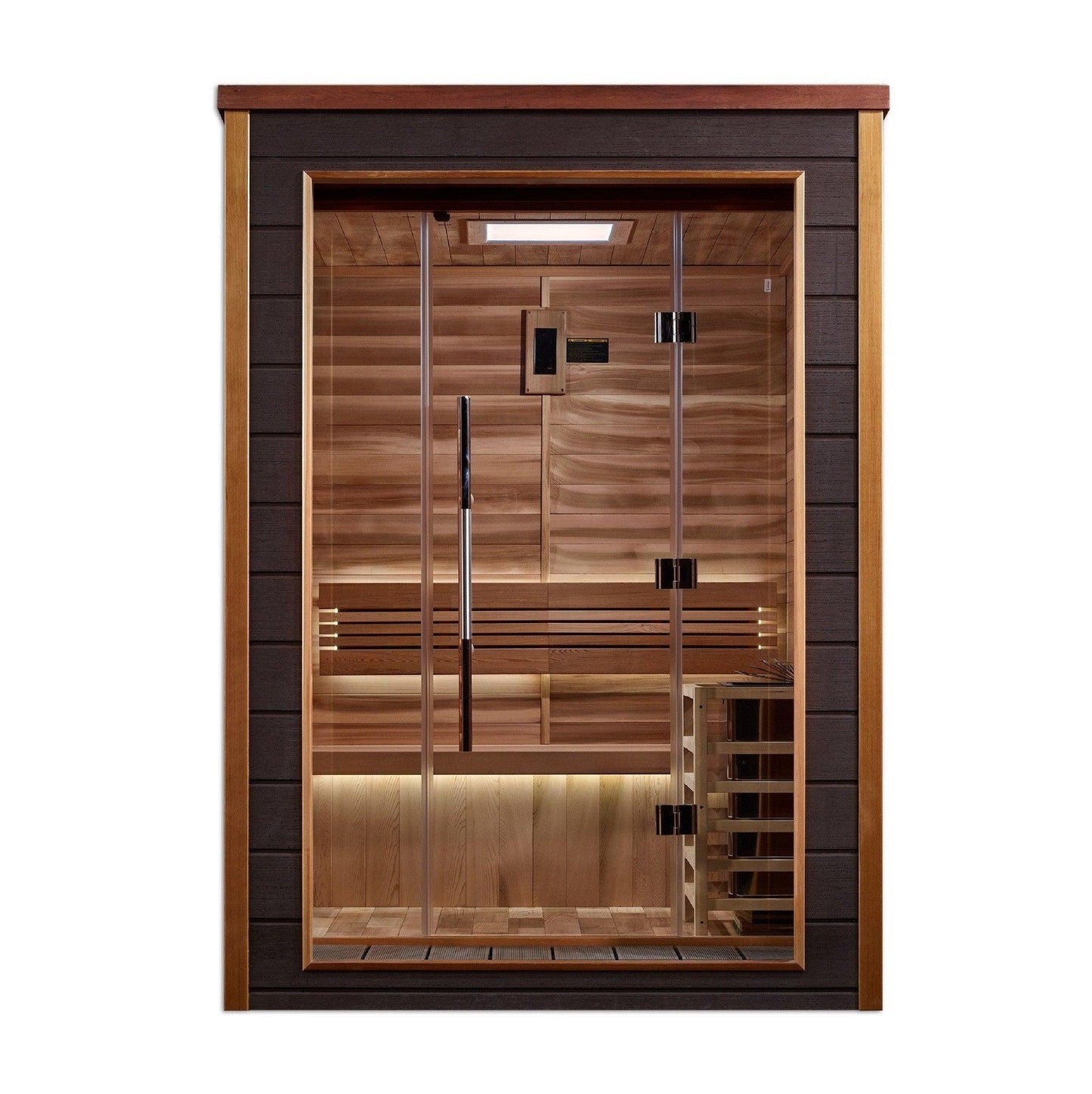 Golden Designs Narvik 2 Person Outdoor Traditional Sauna - Canadian Red Cedar Interior