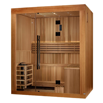 Golden Designs Copenhagen Edition 3 Person Traditional Sauna - Canadian Red Cedar