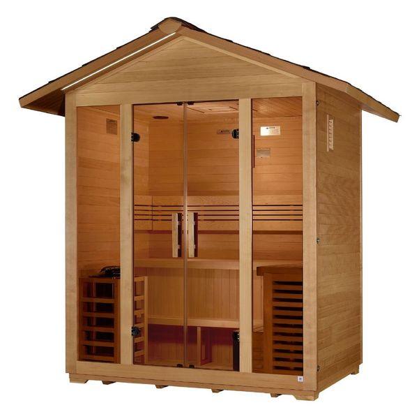 Golden Designs "Vorarlberg" 5 Person Traditional Outdoor Sauna - Canadian Hemlock