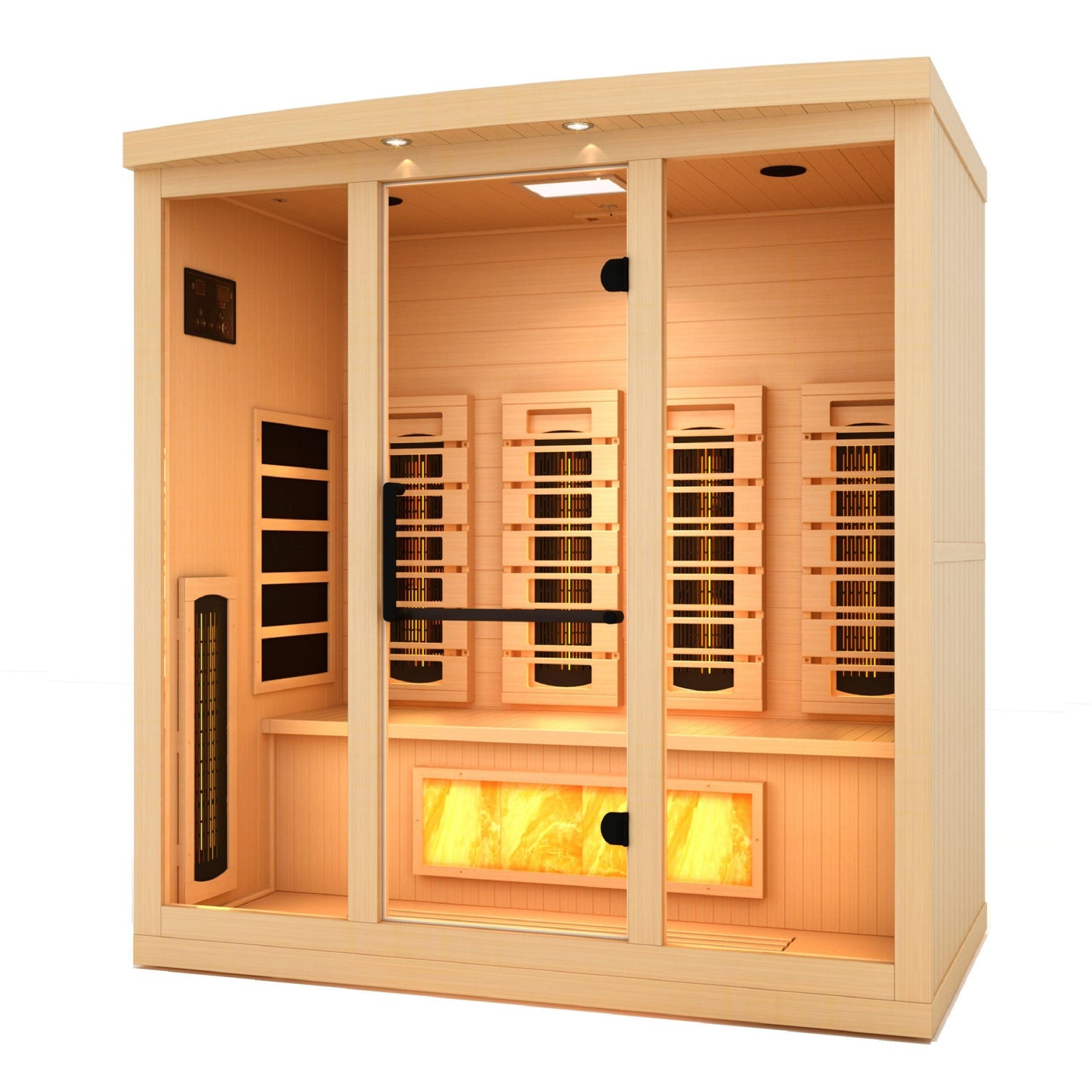 Golden Designs 6-Person Full Spectrum PureTech Near Zero EMF FAR Infrared Sauna with Himalayan Salt Bar