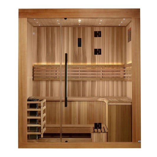 Golden Designs Copenhagen Edition 3 Person Traditional Sauna - Canadian Red Cedar