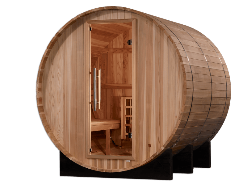 Golden Designs "Arosa" 4 Person Barrel Traditional Sauna - Pacific Cedar