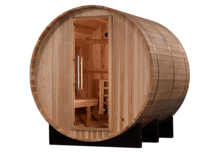 Golden Designs "Arosa" 4 Person Barrel Traditional Sauna - Pacific Cedar