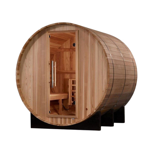 Golden Designs "Arosa" 4 Person Barrel Traditional Sauna -  Pacific Cedar