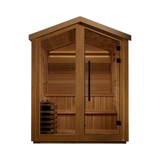 Golden Designs Kaarina 6 Person Outdoor Traditional Sauna - Canadian Red Cedar Interior