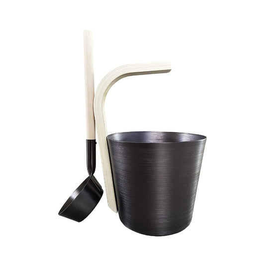 Premium Aluminum Sauna Bucket with Long Handle Ladle - Ideal Accessories for Home Sauna