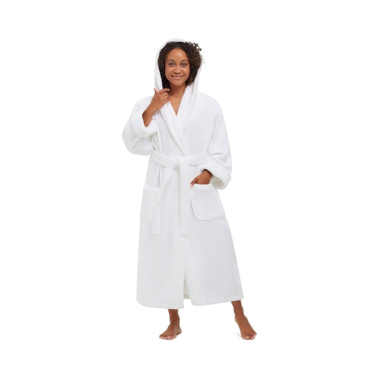 Hooded Unisex Terry Bathrobe - 100% Lux Combed Cotton 16 Oz. Loop Terry Robe