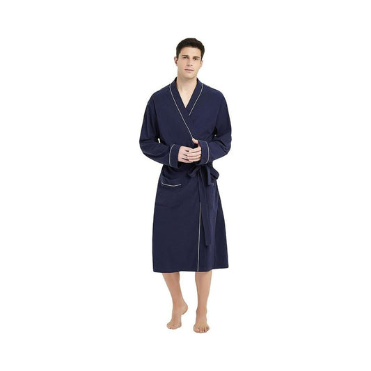 Men's 100% Cotton Robe Lightweight Knit Bathrobe