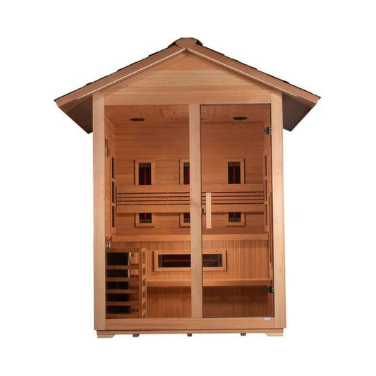 Golden Designs "Carinthia" 3 Person Hybrid PureTech Full Spectrum IR or Traditional Stove Outdoor Sauna