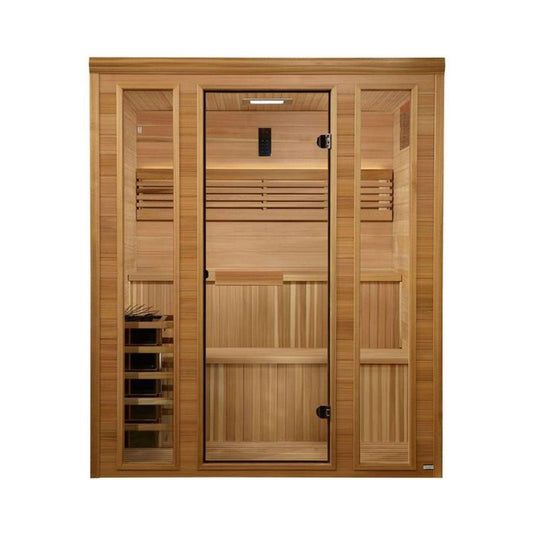 Golden Designs 2025 "Engelberg Edition" 4 - 6 Person Traditional Steam Sauna - Pacific Premium Clear Cedar