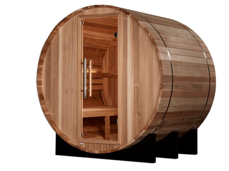 Golden Designs "St. Moritz" 2 Person Barrel Traditional Sauna - Pacific Cedar