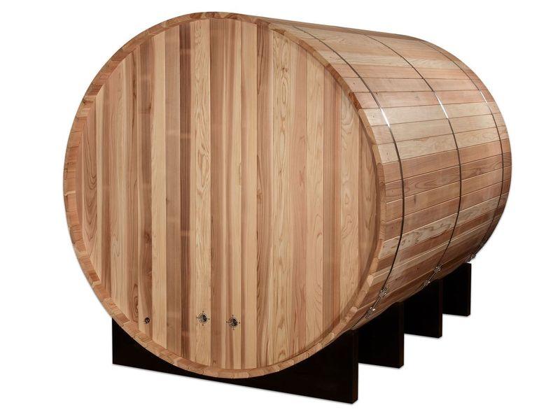 Golden Designs "Klosters" 6 Person Barrel Traditional Sauna - Pacific Cedar