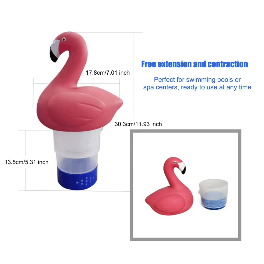 Solar Flamingo Chlorine Floater with Light Chlorine Tablet Floater Flamingo Floating Chlorinator for Purify Swimming Pool Water