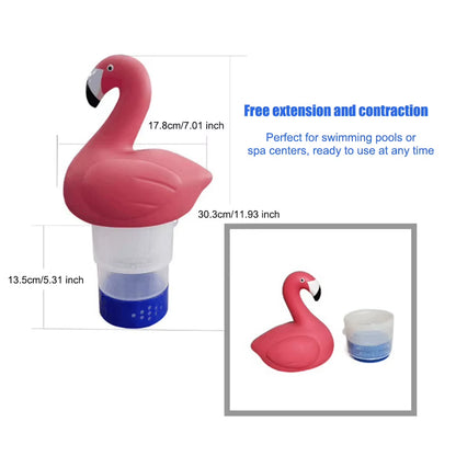 Solar Flamingo Chlorine Floater with Light Chlorine Tablet Floater Flamingo Floating Chlorinator for Purify Swimming Pool Water