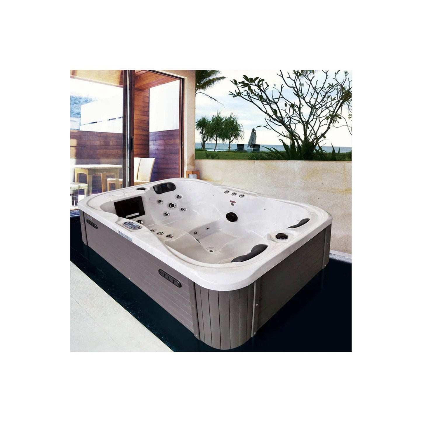 Brotherton 220 Volt 3 Person - Person 29 - Jet Acrylic Rectangle Hot Tub with Ozonator