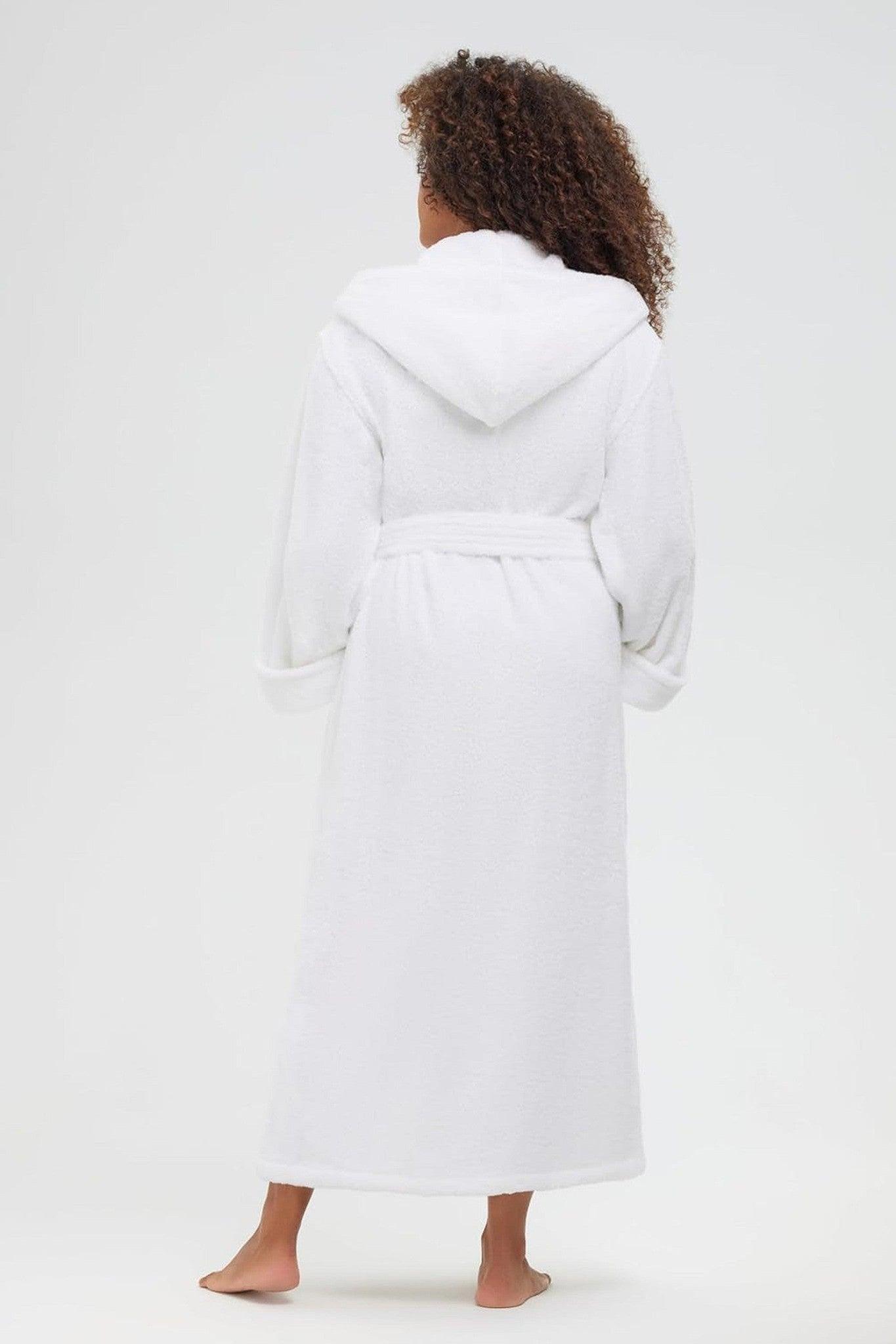 Hooded Unisex Terry Bathrobe - 100% Lux Combed Cotton 16 Oz. Loop Terry Robe