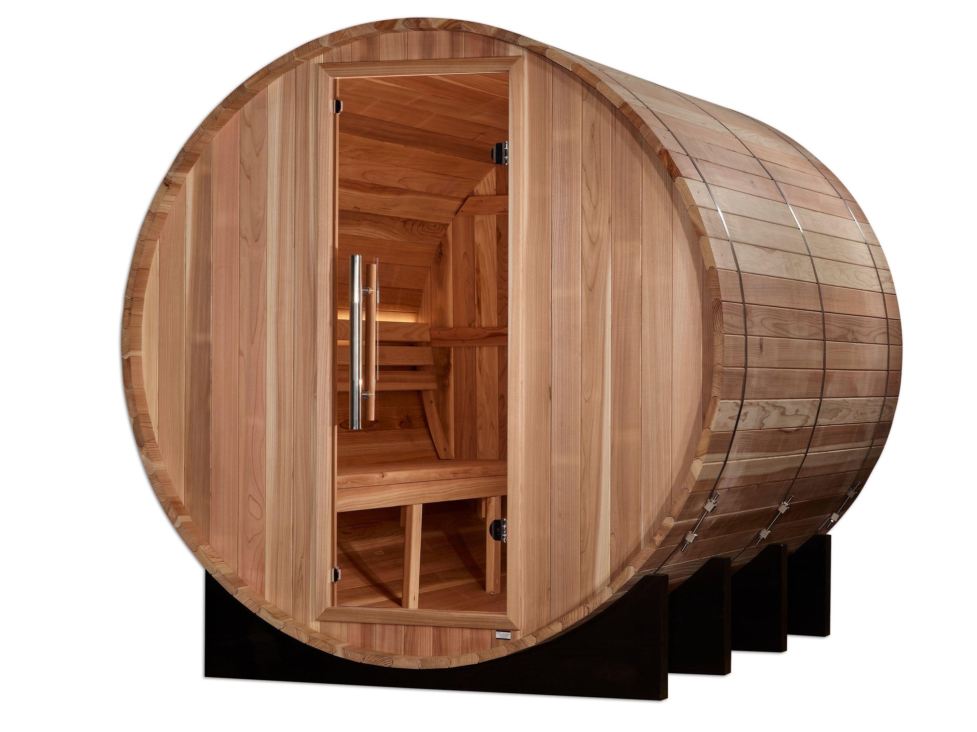 Golden Designs "Klosters" 6 Person Barrel Traditional Sauna - Pacific Cedar