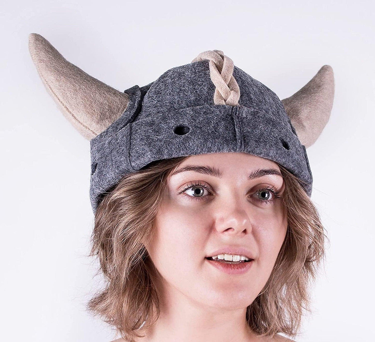 Viking Sauna Hat for Men - Gray Finnish Style Sauna Hat