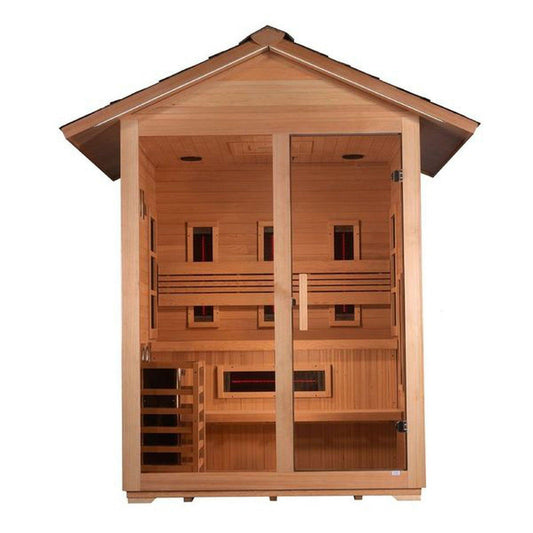 Golden Designs "Carinthia" 3 Person Hybrid PureTech Full Spectrum IR or Traditional Stove Outdoor Sauna