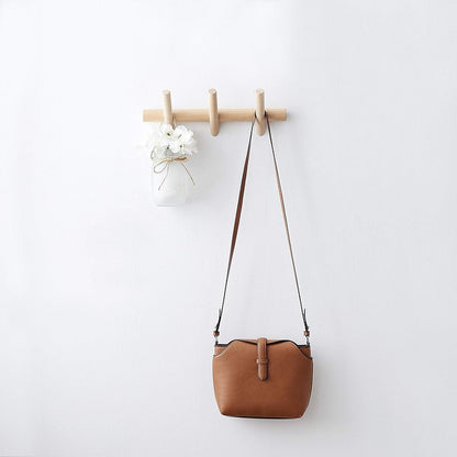 Wood Coat Rack Modern Wooden Hooks Robe Racks for Bedroom Bathroom and Sauna