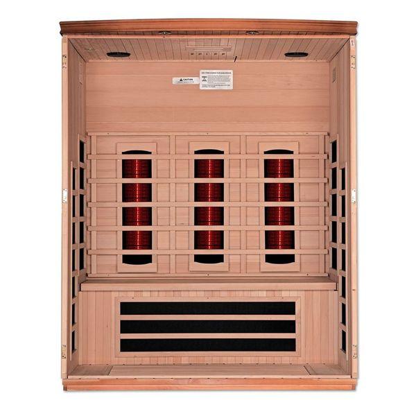 Dynamic Lugano 3-Person Full Spectrum Near Zero EMF FAR Infrared Sauna Canadian Hemlock