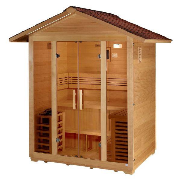 Golden Designs "Vorarlberg" 5 Person Traditional Outdoor Sauna - Canadian Hemlock