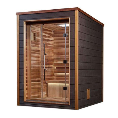 Golden Designs Narvik 2 Person Outdoor Traditional Sauna - Canadian Red Cedar Interior