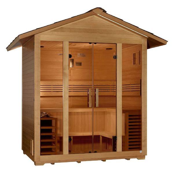 Golden Designs "Vorarlberg" 5 Person Traditional Outdoor Sauna - Canadian Hemlock